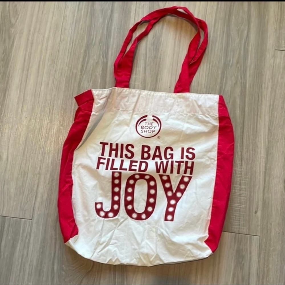 The Body Shop Red and White Holiday Bag